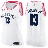 Nike Memphis Grizzlies #13 Jaren Jackson Jr. White/Pink Women's NBA Swingman Fashion Jersey