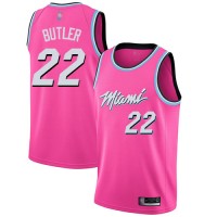 Nike Miami Heat #22 Jimmy Butler Pink Women's NBA Swingman Earned Edition Jersey