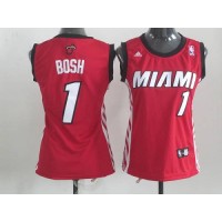 Miami Heat #1 Chris Bosh Red Alternate Women's Stitched NBA Jersey