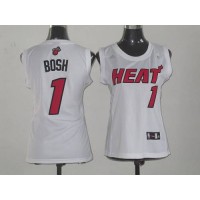 Miami Heat #1 Chris Bosh White Fashion Women's Stitched NBA Jersey