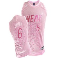Miami Heat #6 LeBron James Pink Fashion Women's Stitched NBA Jersey
