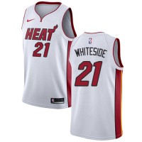Nike Miami Heat #21 Hassan Whiteside White Women's NBA Swingman Association Edition Jersey