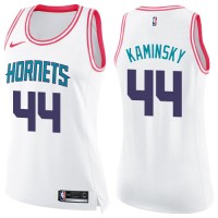 Nike Charlotte Hornets #44 Frank Kaminsky White/Pink Women's NBA Swingman Fashion Jersey
