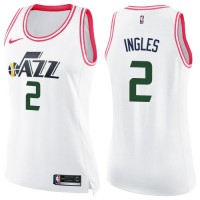 Nike Utah Jazz #2 Joe Ingles White/Pink Women's NBA Swingman Fashion Jersey