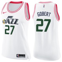 Nike Utah Jazz #27 Rudy Gobert White/Pink Women's NBA Swingman Fashion Jersey