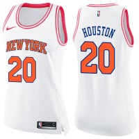 Nike New York Knicks #20 Allan Houston White/Pink Women's NBA Swingman Fashion Jersey