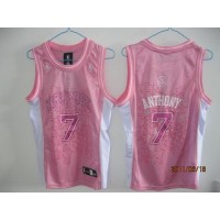 New York Knicks #7 Carmelo Anthony Pink Fashion Women's Stitched NBA Jersey