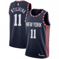 Nike New York Knicks #11 Frank Ntilikina Navy Women's NBA Swingman City Edition 2018/19 Jersey