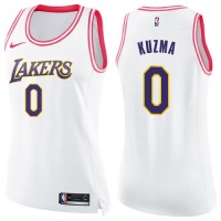 Nike Los Angeles Lakers #0 Kyle Kuzma White/Pink Women's NBA Swingman Fashion Jersey