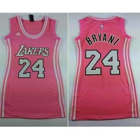 Los Angeles Lakers #24 Kobe Bryant Pink Dress Women's Stitched NBA Jersey