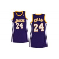Los Angeles Lakers #24 Kobe Bryant Purple Dress Women's Stitched NBA Jersey