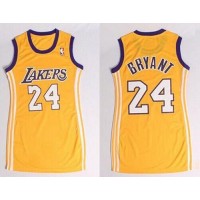 Los Angeles Lakers #24 Kobe Bryant Gold Dress Women's Stitched NBA Jersey