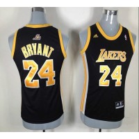 Los Angeles Lakers #24 Kobe Bryant Black Gold NO. Fashion Women's Stitched NBA Jersey