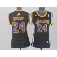 Los Angeles Lakers #24 Kobe Bryant Black Fashion Women's Stitched NBA Jersey