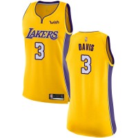Nike Los Angeles Lakers #3 Anthony Davis Gold Women's NBA Swingman Icon Edition Jersey