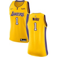 Nike Los Angeles Lakers #1 JaVale McGee Gold Women's NBA Swingman Icon Edition Jersey
