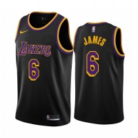 Los Angeles Los Angeles Lakers #6 LeBron James Black Women's NBA Swingman 2020-21 Earned Edition Jersey