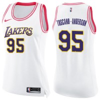 Nike Los Angeles Lakers #95 Juan Toscano-Anderson White/Pink Women's NBA Swingman Fashion Jersey