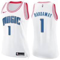 Nike Orlando Magic #1 Penny Hardaway White/Pink Women's NBA Swingman Fashion Jersey