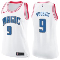Nike Orlando Magic #9 Nikola Vucevic White/Pink Women's NBA Swingman Fashion Jersey