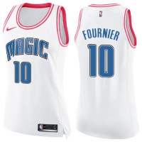 Nike Orlando Magic #10 Evan Fournier White/Pink Women's NBA Swingman Fashion Jersey