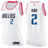 Nike Dallas Mavericks #2 Jason Kidd White/Pink Women's NBA Swingman Fashion Jersey