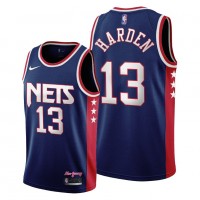 BrooklynBrooklyn Nets #13 James Harden Women's 2021-22 City Edition Throwback 90s Wordmark Navy NBA Jersey