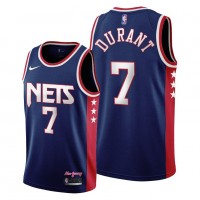 BrooklynBrooklyn Nets #7 Kevin Durant Women's 2021-22 City Edition Throwback 90s Wordmark Navy NBA Jersey