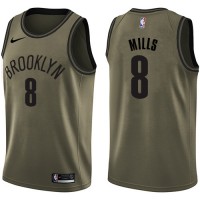 NikeBrooklyn Nets #8 Patty Mills Green Women's NBA Swingman Salute to Service Jersey