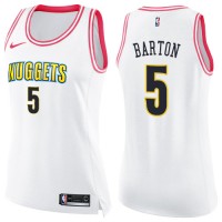 Nike Denver Nuggets #5 Will Barton White/Pink Women's NBA Swingman Fashion Jersey
