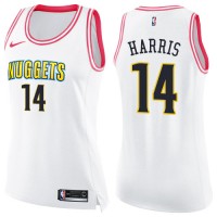 Nike Denver Nuggets #14 Gary Harris White/Pink Women's NBA Swingman Fashion Jersey