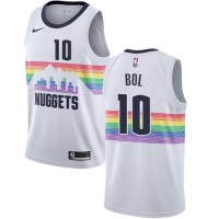 Nike Denver Nuggets #10 Bol Bol White Women's NBA Swingman City Edition 2018/19 Jersey