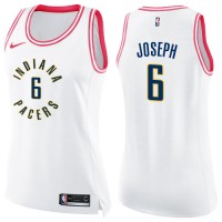 Nike Indiana Pacers #6 Cory Joseph White/Pink Women's NBA Swingman Fashion Jersey