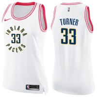 Nike Indiana Pacers #33 Myles Turner White/Pink Women's NBA Swingman Fashion Jersey