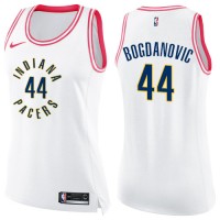 Nike Indiana Pacers #44 Bojan Bogdanovic White/Pink Women's NBA Swingman Fashion Jersey