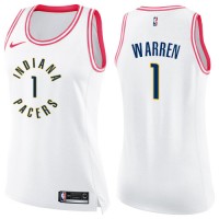 Nike Indiana Pacers #1 TJ Warren White/Pink Women's NBA Swingman Fashion Jersey