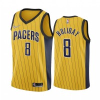 Indiana Indiana Pacers #8 Justin Holiday Gold Women's NBA Swingman 2020-21 Earned Edition Jersey