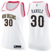 Nike New Orleans Pelicans #30 Julius Randle White/Pink Women's NBA Swingman Fashion Jersey