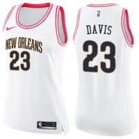 Nike New Orleans Pelicans #23 Anthony Davis White/Pink Women's NBA Swingman Fashion Jersey