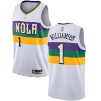 Nike New Orleans Pelicans #1 Zion Williamson White Women's NBA Swingman City Edition 2018/19 Jersey
