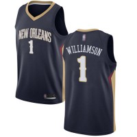 Nike New Orleans Pelicans #1 Zion Williamson Navy Women's NBA Swingman Icon Edition Jersey