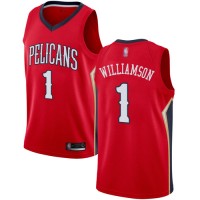 Nike New Orleans Pelicans #1 Zion Williamson Red Women's NBA Swingman Statement Edition Jersey