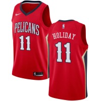 Nike New Orleans Pelicans #11 Jrue Holiday Red Women's NBA Swingman Statement Edition Jersey