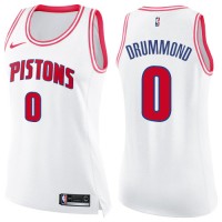 Nike Detroit Pistons #0 Andre Drummond White/Pink Women's NBA Swingman Fashion Jersey