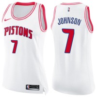 Nike Detroit Pistons #7 Stanley Johnson White/Pink Women's NBA Swingman Fashion Jersey
