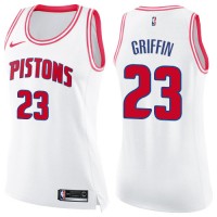 Nike Detroit Pistons #23 Blake Griffin White/Pink Women's NBA Swingman Fashion Jersey