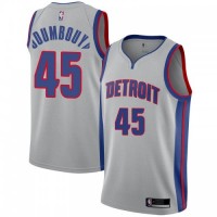 Nike Detroit Pistons #45 Sekou Doumbouya Silver Women's NBA Swingman Statement Edition Jersey