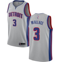 Nike Detroit Pistons #3 Ben Wallace Silver Women's NBA Swingman Statement Edition Jersey