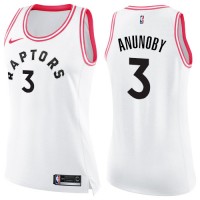 Nike Toronto Raptors #3 OG Anunoby White/Pink Women's NBA Swingman Fashion Jersey