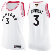 Nike Toronto Raptors #3 OG Anunoby White/Pink 2019 Finals Bound Women's NBA Swingman Fashion Jersey